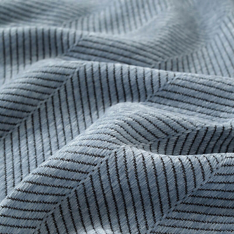 Elegant Herringbone Sofa Throw Blanket Cotton Blend Tassel Fringe Blue Living Room Decor — Image 7