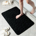 Luxury Memory Foam Bath Mat Non-Slip Absorbent Pebble Design Beige 40x60cm — Image 2