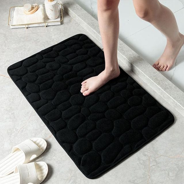 Luxurious Non-Slip Memory Foam Bath Mat Pebble Design Quick-Dry Absorbent Bathroom Rug Various Colors — Image 2