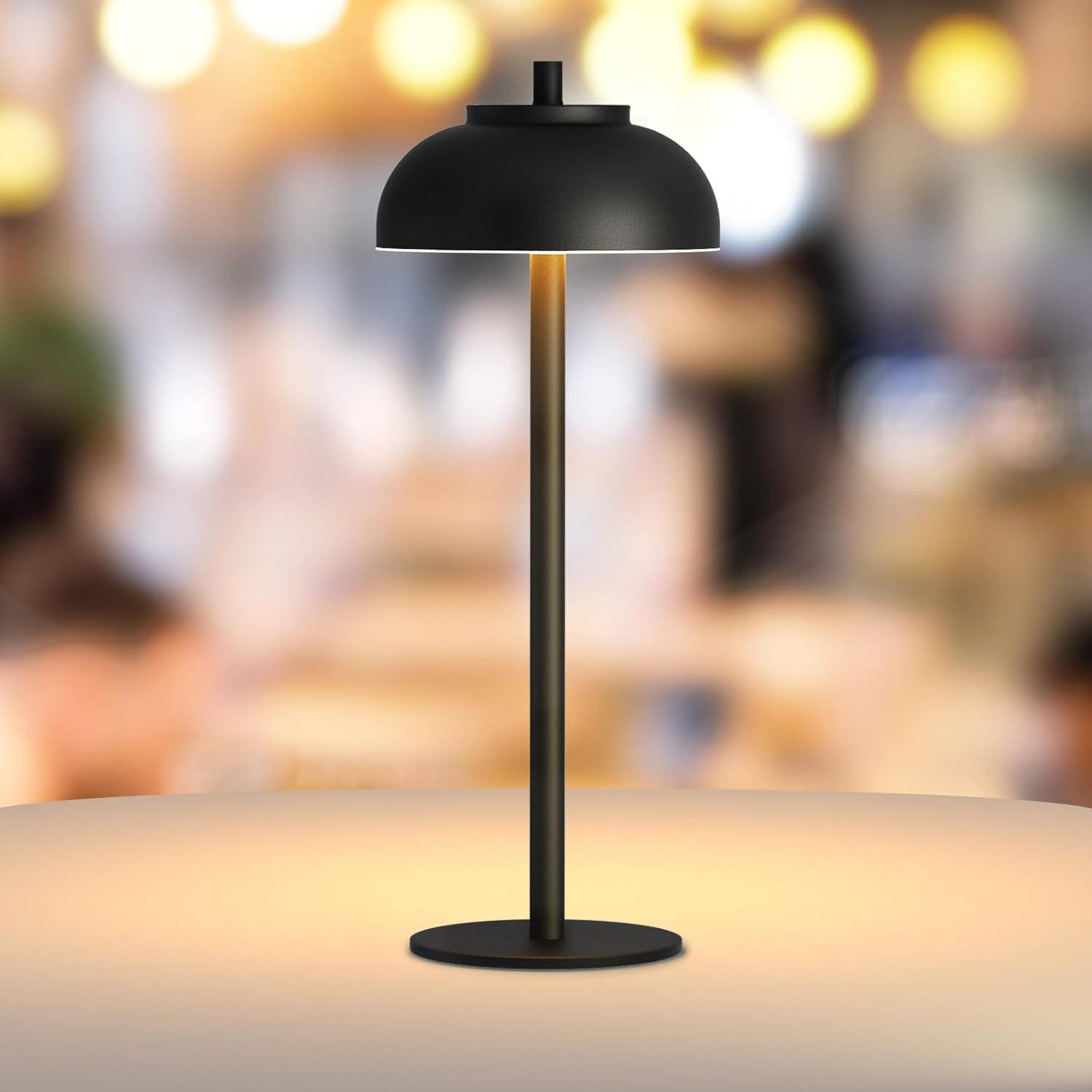 Modern LED Table Lamp Metal Rechargeable Adjustable Brightness Black Gold — Image 6