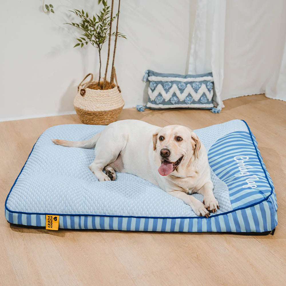 FUNNYFUZZY Orthopedic Dog Bed Blue Gel Memory Foam Washable Cover Large Size Pet Mattress — Image 9
