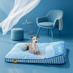 FUNNYFUZZY Orthopedic Dog Bed Blue Gel Memory Foam Washable Cover Large Size Pet Mattress — Image 3