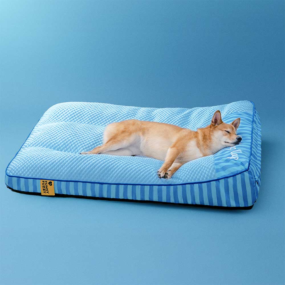 FUNNYFUZZY Orthopedic Dog Bed Blue Gel Memory Foam Washable Cover Large Size Pet Mattress — Image 10