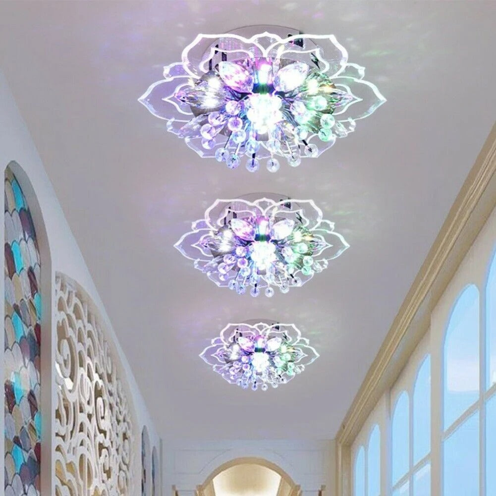 Luxury Crystal LED Ceiling Light Fixture - Multi-Color, Acrylic, 16-inch — Image 4