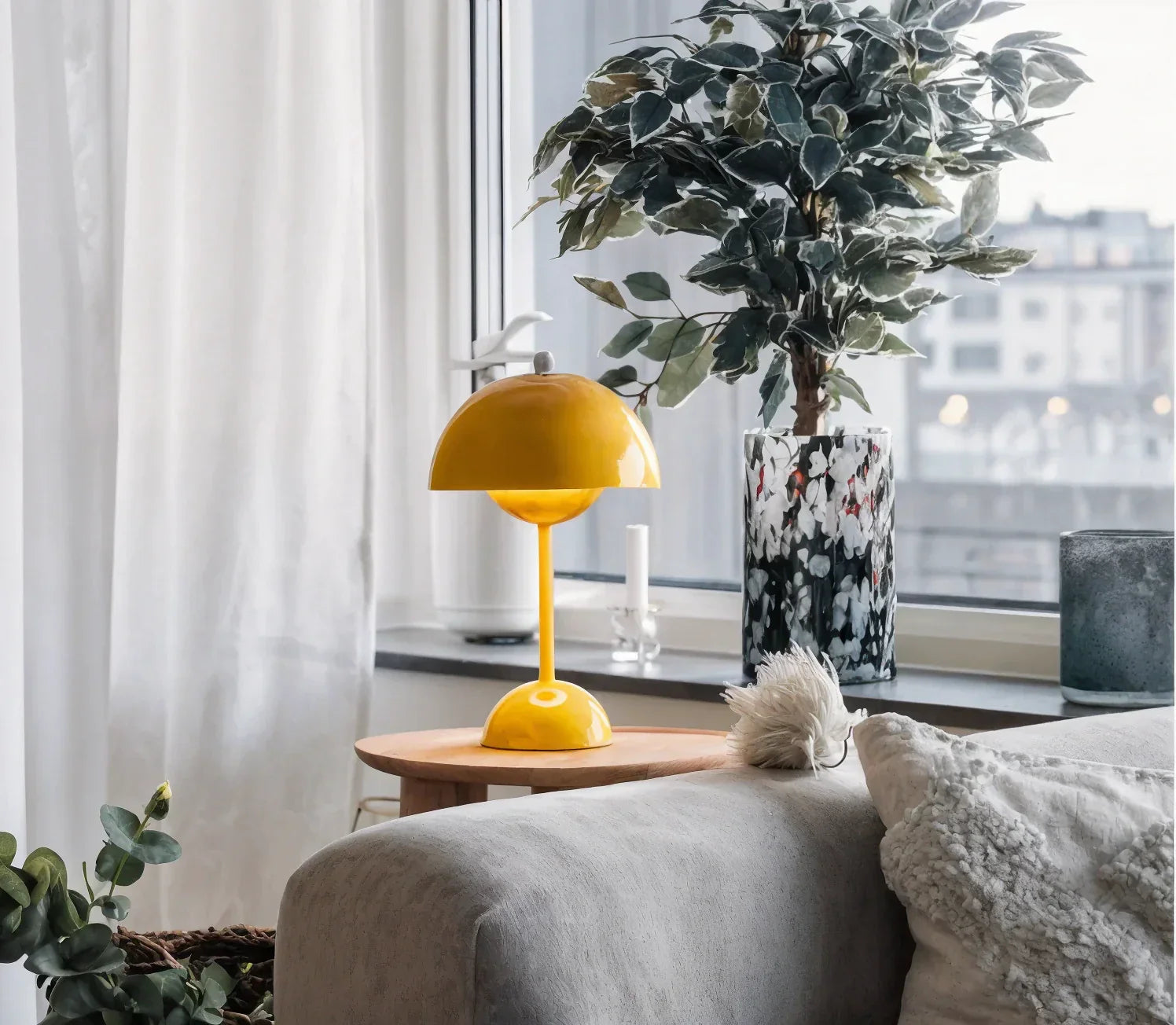 Modern Dome Table Lamp Metal Finish Multiple Colors 12" Height — Image 11