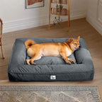 Funny Fuzzy Orthopedic Dog Bed Blue Waterproof Oxford Fabric Large — Main Image