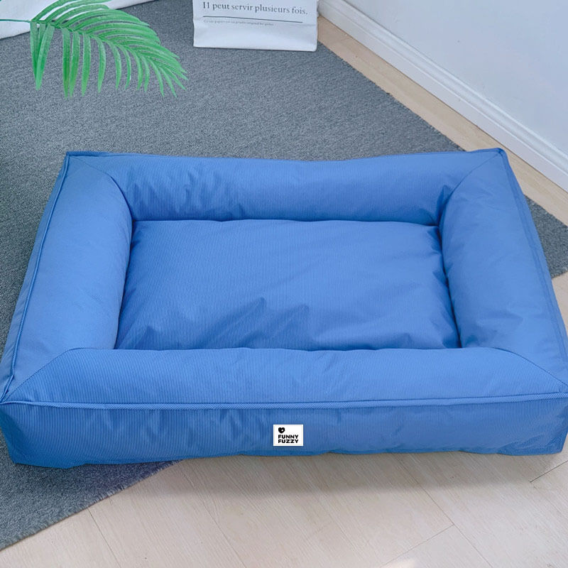 Funny Fuzzy Orthopedic Dog Bed Blue Waterproof Oxford Fabric Large — Image 19