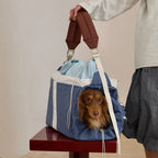 Pet Carrier Bag for Small Dogs and Cats – Waterproof Travel Tote with Adjustable Straps, Beige — Main Image