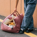 Funny Fuzzy Pet Car Seat Bed Convertible Travel Carrier with Safety Strap and Zipper Design — Image 12