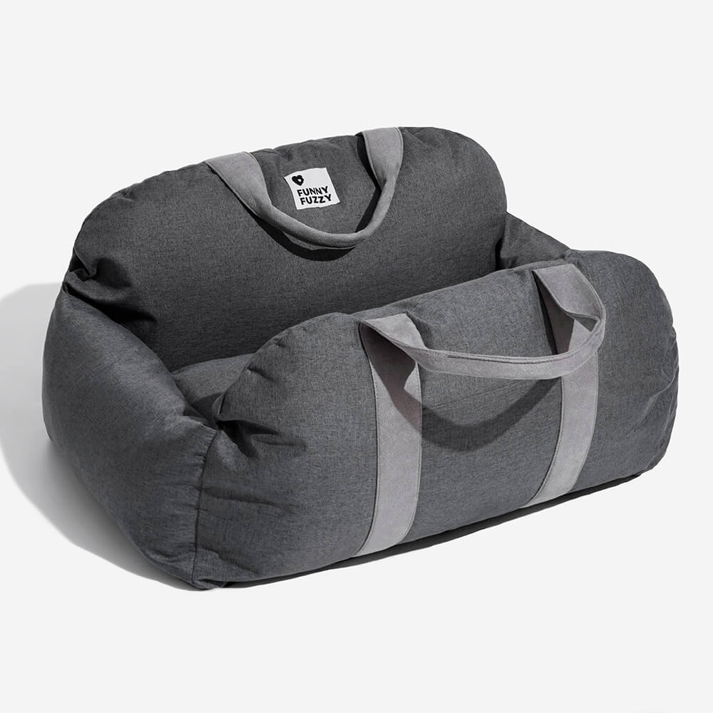 Funny Fuzzy Pet Car Seat Bed Soft Washable Cushion Safety Strap Anti-Slip Bottom — Image 25