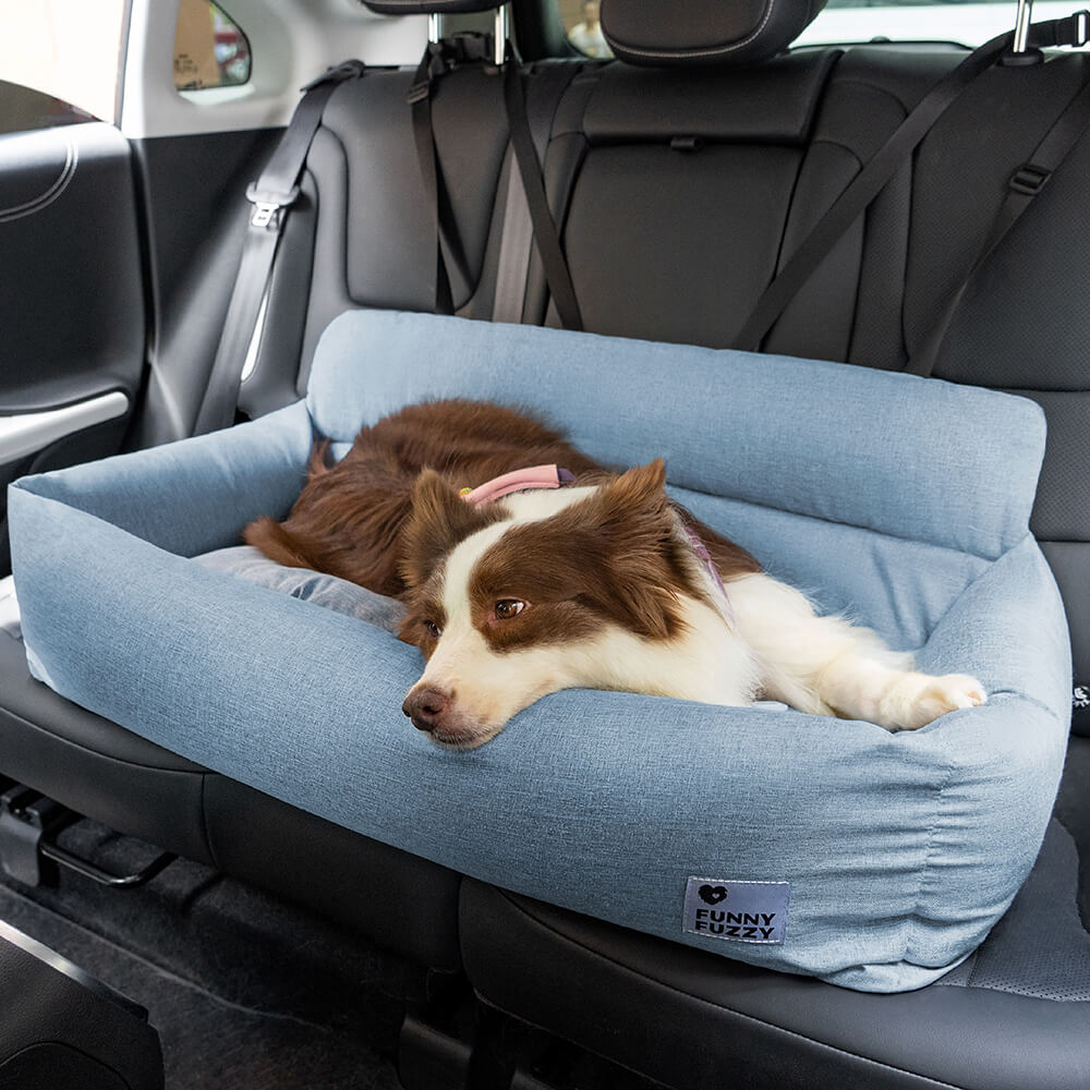Funny Fuzzy Pet Car Seat Bed Durable Washable Fabric Safety Straps Anti-Slip Design for Dogs — Image 12