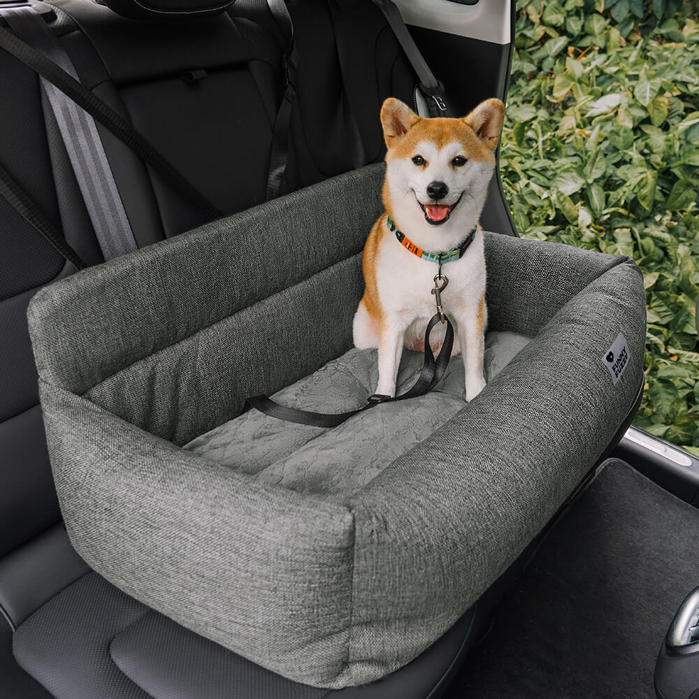Funny Fuzzy Pet Car Seat Bed Durable Washable Fabric Safety Straps Anti-Slip Design for Dogs — Image 6