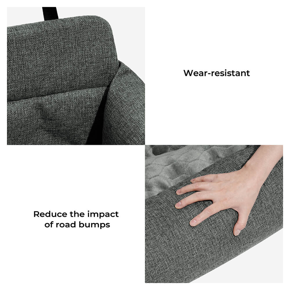 Funny Fuzzy Pet Car Seat Bed Durable Washable Fabric Safety Straps Anti-Slip Design for Dogs — Image 4