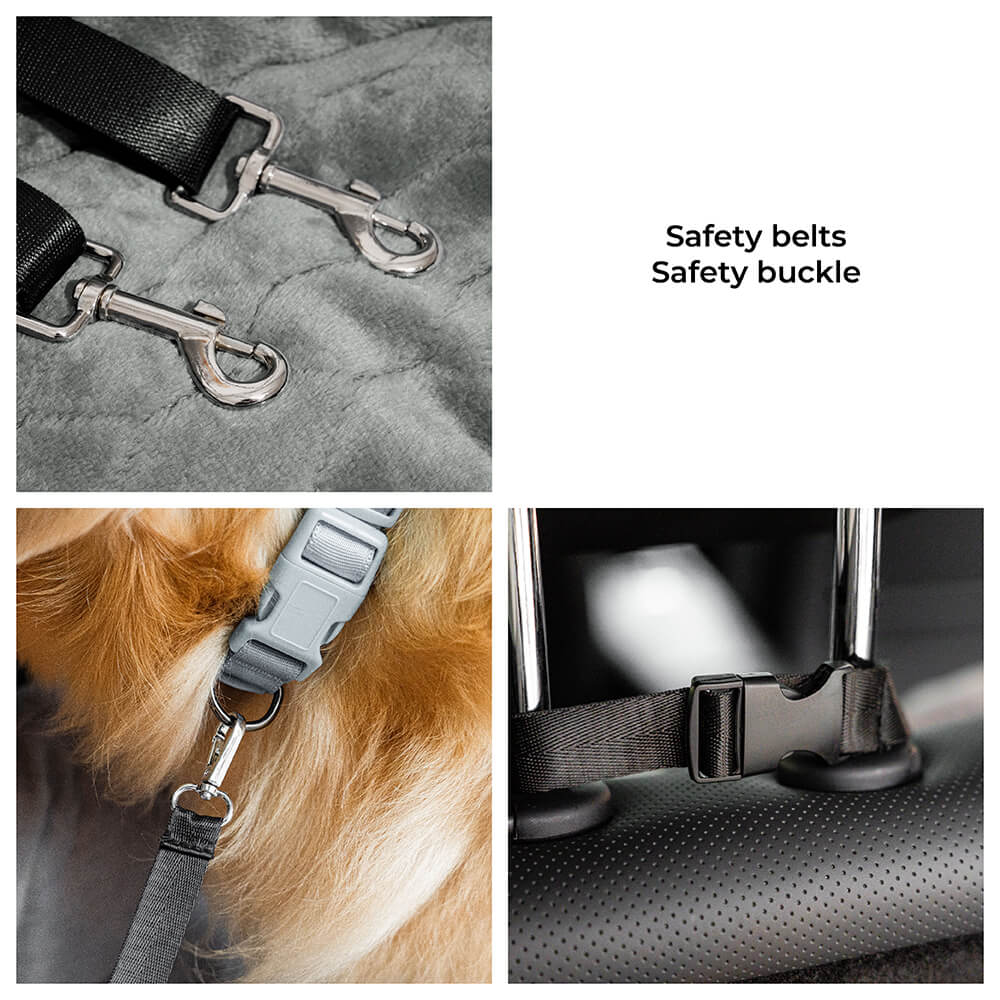 Funny Fuzzy Pet Car Seat Bed Durable Washable Fabric Safety Straps Anti-Slip Design for Dogs — Image 5