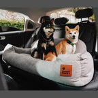 Funny Fuzzy Pet Car Seat Bed Plush Cushion Safety Belts Gray — Image 2