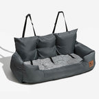 Funny Fuzzy Pet Car Seat Bed Plush Cushion Safety Belts Gray — Image 24
