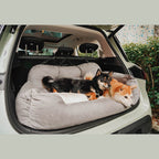 Funny Fuzzy Pet Car Seat Bed Plush Cushion Safety Belts Gray — Image 14