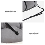 Funny Fuzzy Pet Car Seat Bed Plush Cushion Safety Belts Gray — Image 9