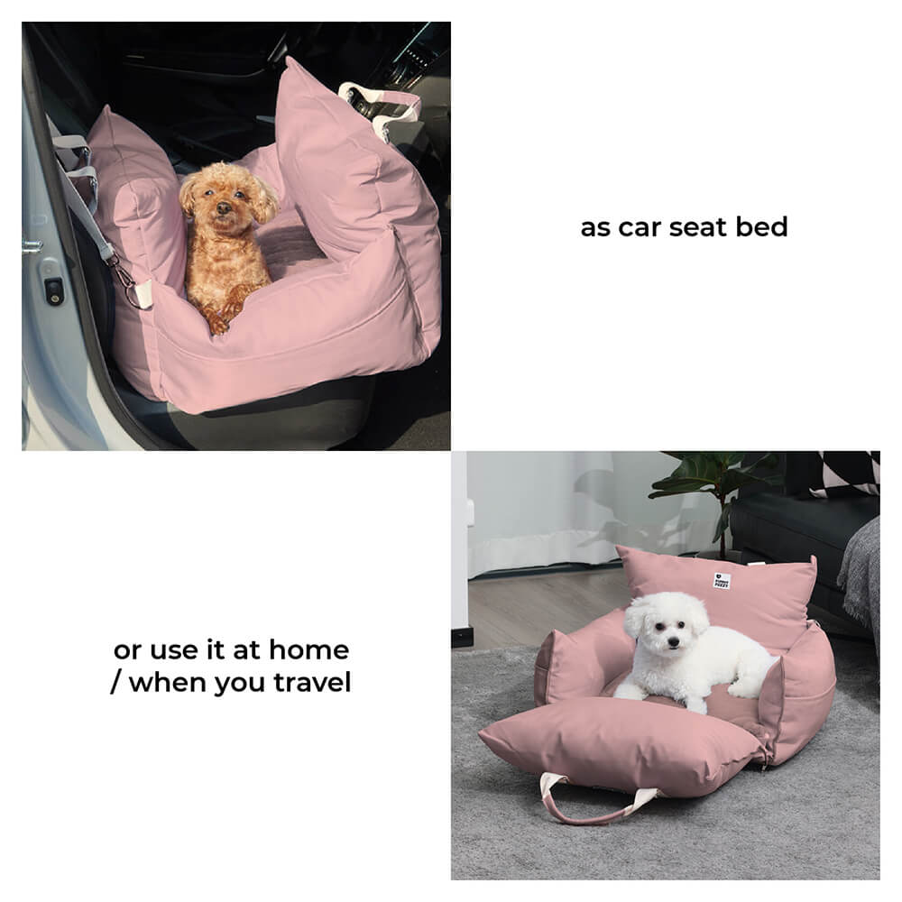 Funny Fuzzy Pet Car Seat Carrier Water-Resistant Travel Bed for Small Dogs Cats — Image 6