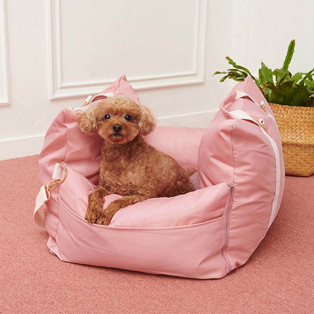 Funny Fuzzy Pet Car Seat Carrier Water-Resistant Travel Bed for Small Dogs Cats — Image 19