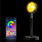 Smart LED Sunset Projection Lamp Adjustable Ambient Light Black Metal — Image 6