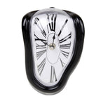 Modern Melting Shelf Clock Roman Numerals Art-Inspired Desk Decor Silver — Image 10