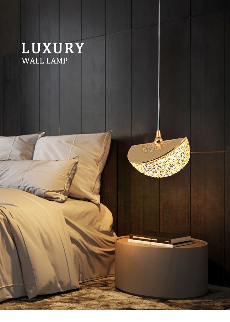 Luxury Acrylic Pendant Light Modern Electroplated Ceiling Lamp Gold — Image 10