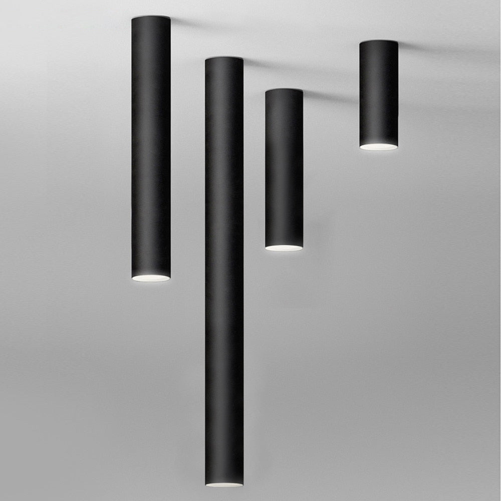 Modern Minimalist LED Ceiling Pendant Light - Black & White, Aluminum, 6cm Diameter — Image 2