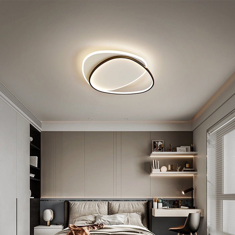Modern LED Ceiling Light Fixture Geometric Design Dimmable White — Image 4