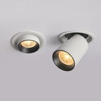 Modern Adjustable Recessed Ceiling Light - White & Black Aluminum, 9W LED — Main Image