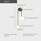 Modern Wall Sconce Light Fixture Iron Frosted Glass Dual Globe 56cm Gold — Image 5
