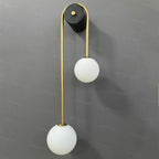 Modern Wall Sconce Light Fixture Iron Frosted Glass Dual Globe 56cm Gold — Image 9