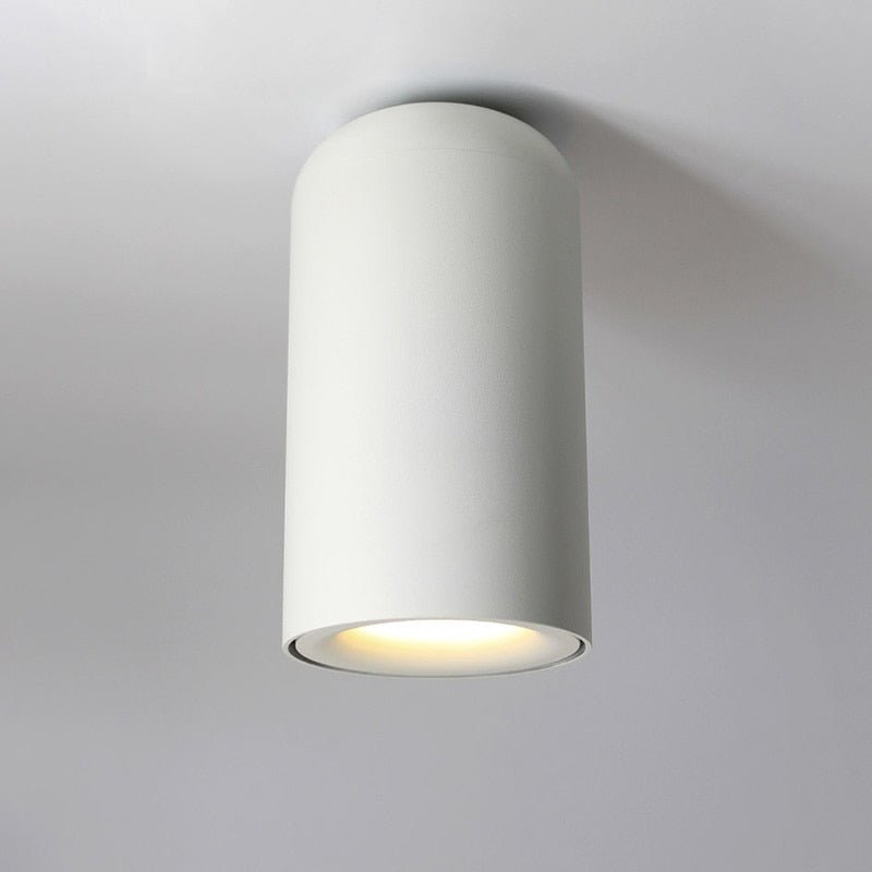 Modern Aluminium Cylindrical Ceiling Light Fixture - White, 130mm — Main Image