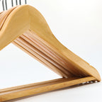 Premium Wooden Clothes Hangers Set of 10 Natural Finish Non-Slip 360-Degree Swivel Hook — Image 9