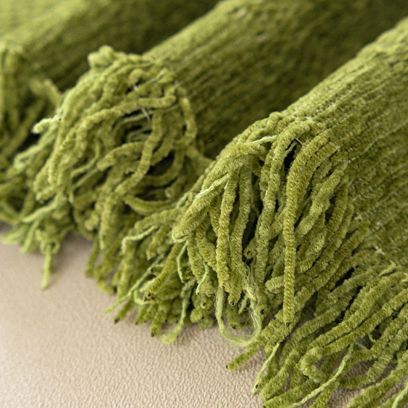 Luxury Sofa Cover Cotton Blend Herringbone Pattern Green Washable Protector — Image 8