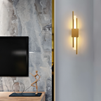 Modern LED Wall Sconce Light Fixture - Gold Finish, Acrylic and Metal, 50cm — Image 4