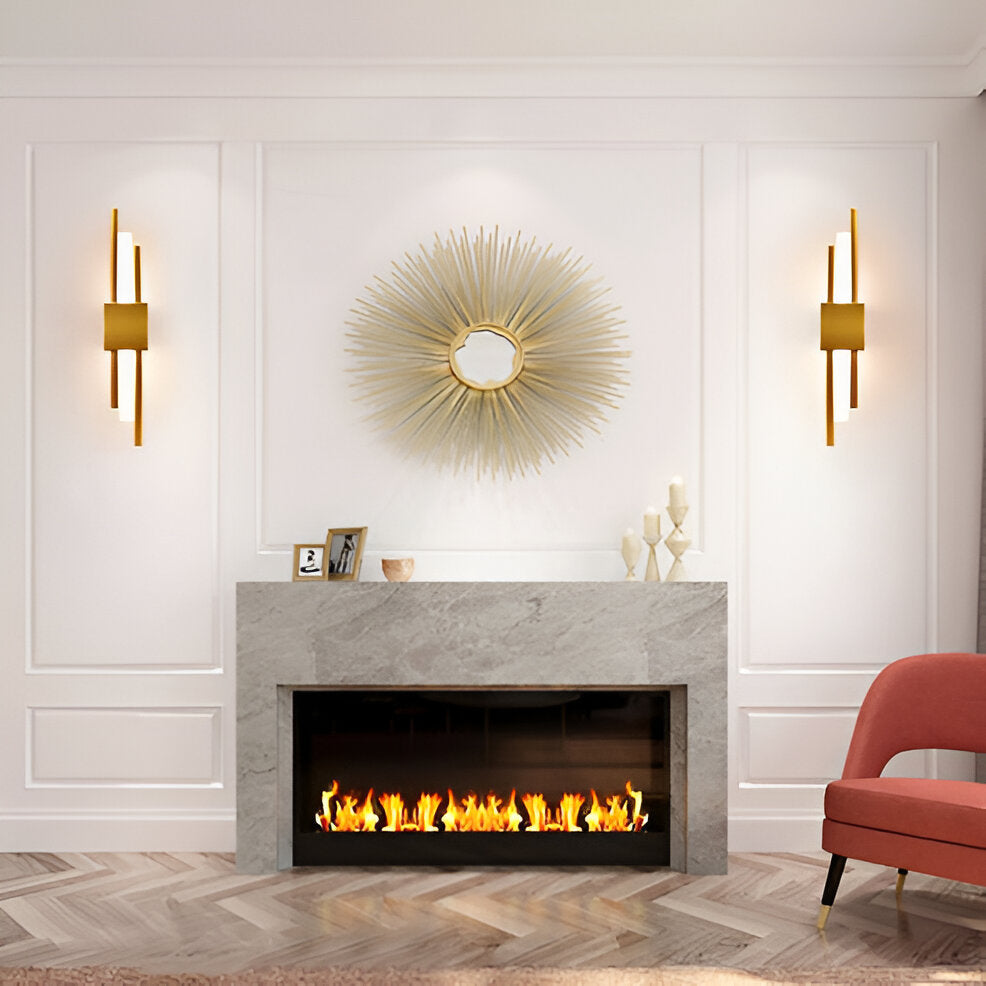 Modern LED Wall Sconce Light Fixture - Gold Finish, Acrylic and Metal, 50cm — Image 2