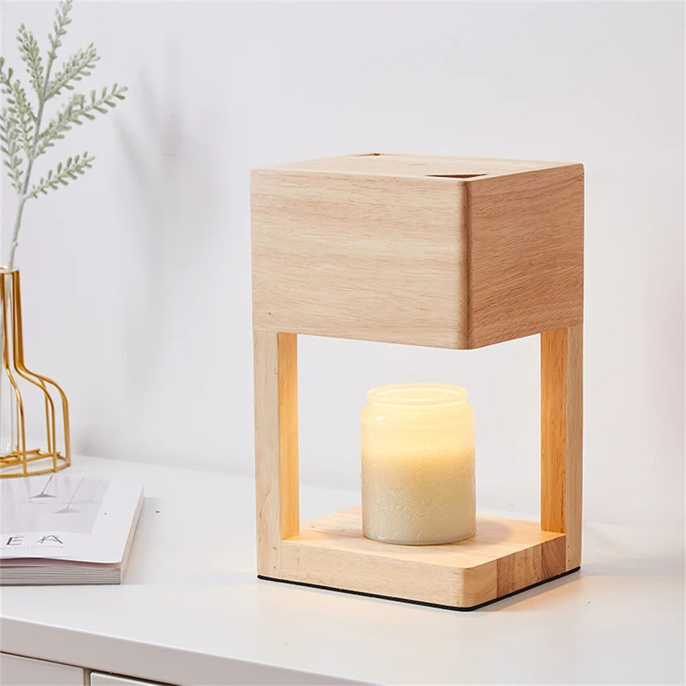 Wooden Candle Warmer Lamp Modern Minimalist Aromatherapy Light Home Decor — Main Image