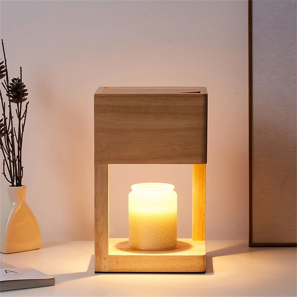 Wooden Candle Warmer Lamp Modern Minimalist Aromatherapy Light Home Decor — Image 6