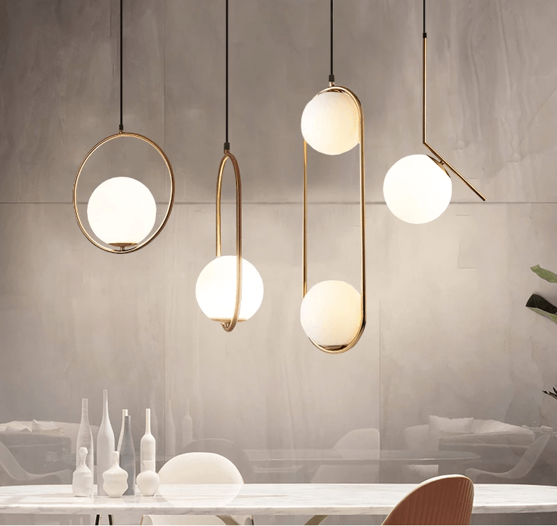 Contemporary Geometric Pendant Light Fixture - Gold & Black - Adjustable - 12W E27 — Main Image