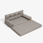 Funny Fuzzy Orthopedic Dog Sofa Bed Beige Faux Leather Large — Image 19