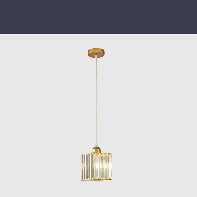 Elegant Crystal Pendant Light Fixture Glass Shade for Dining Room Kitchen Living Room — Image 6
