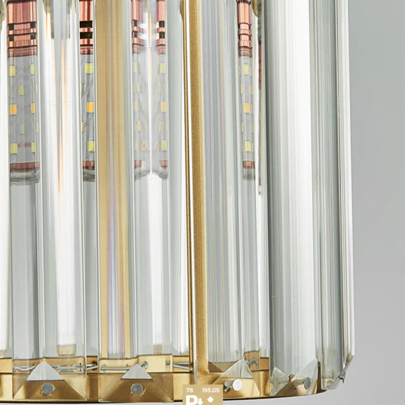 Elegant Crystal Pendant Light Fixture Glass Shade for Dining Room Kitchen Living Room — Image 9
