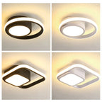 Modern LED Ceiling Light Fixture - Black & White, Metal, 12-inch — Image 7