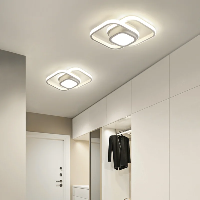 Modern LED Ceiling Light Fixture - Black & White, Metal, 12-inch — Image 8