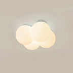 Modern Cloud Ceiling Light Fixture Glass LED Flush Mount White for Bedroom Living Room — Image 6