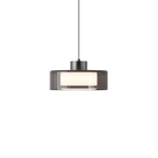 Modern Glass Pendant Light Smoke Shade Ceiling Lamp Adjustable Cord — Main Image