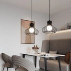 Modern Black Metal Cage Pendant Light - Industrial Style Ceiling Fixture — Main Image