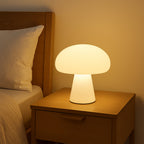 Modern Mushroom LED Table Lamp - White Acrylic, Ambient Lighting — Image 2