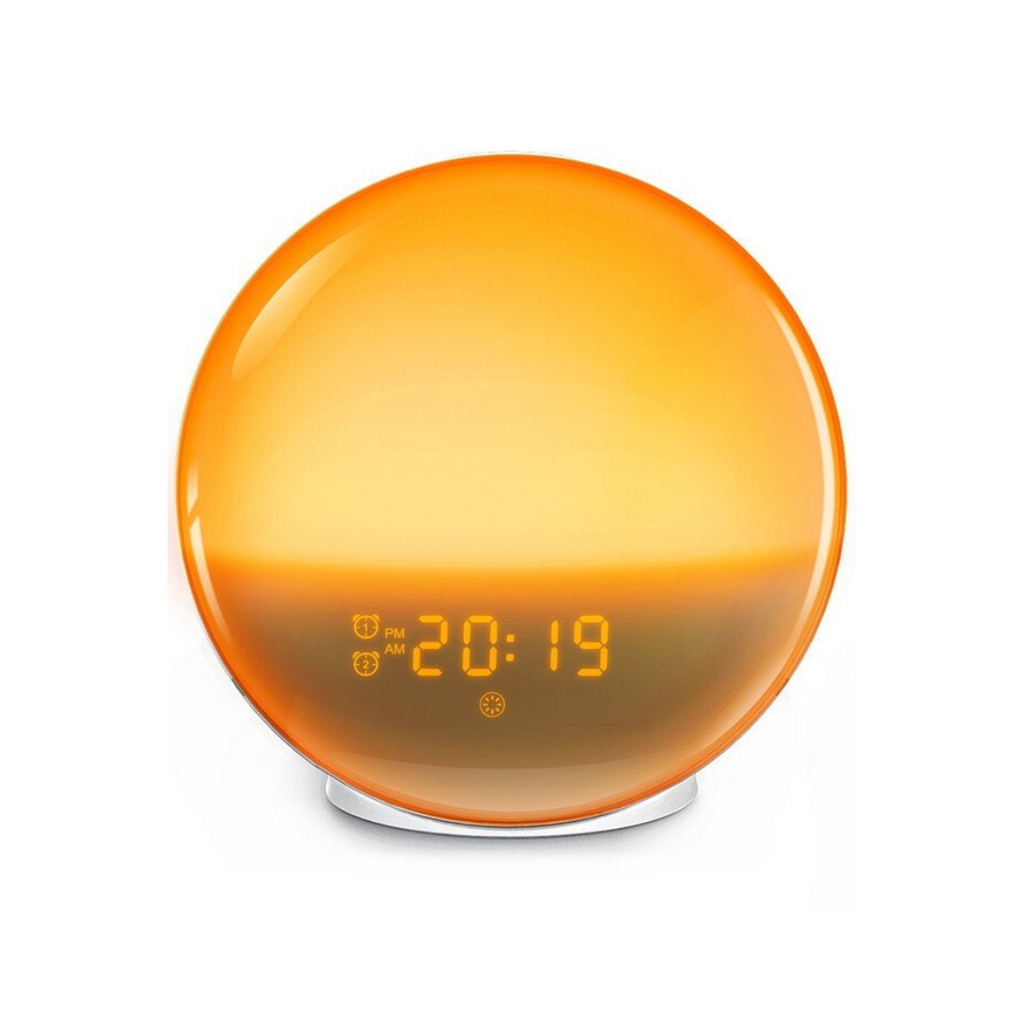 Sunrise Simulation Wake-Up Light Alarm Clock with Bluetooth, USB Rechargeable, FM Radio, Adjustable Brightness, Orange — Main Image